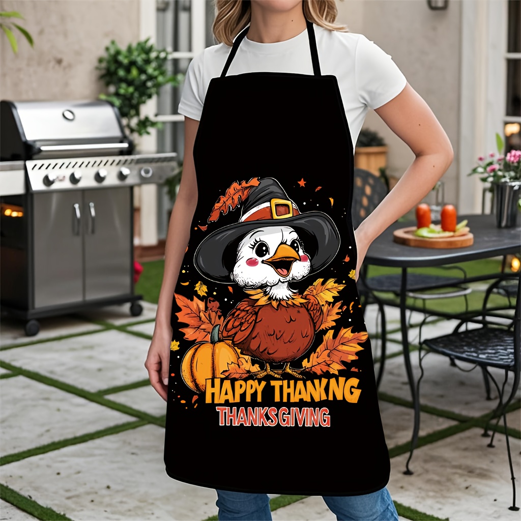 Kitchen Witch Baking - ผ้ากันเปื้อนลายแม่มดไก่งวงสุดฮา สำหรับทำอาหาร อบขนม ของขวัญครัวในวันขอบคุณพระเจ้า สำหรับเทศกาลฤดูใบไม้ร่วง