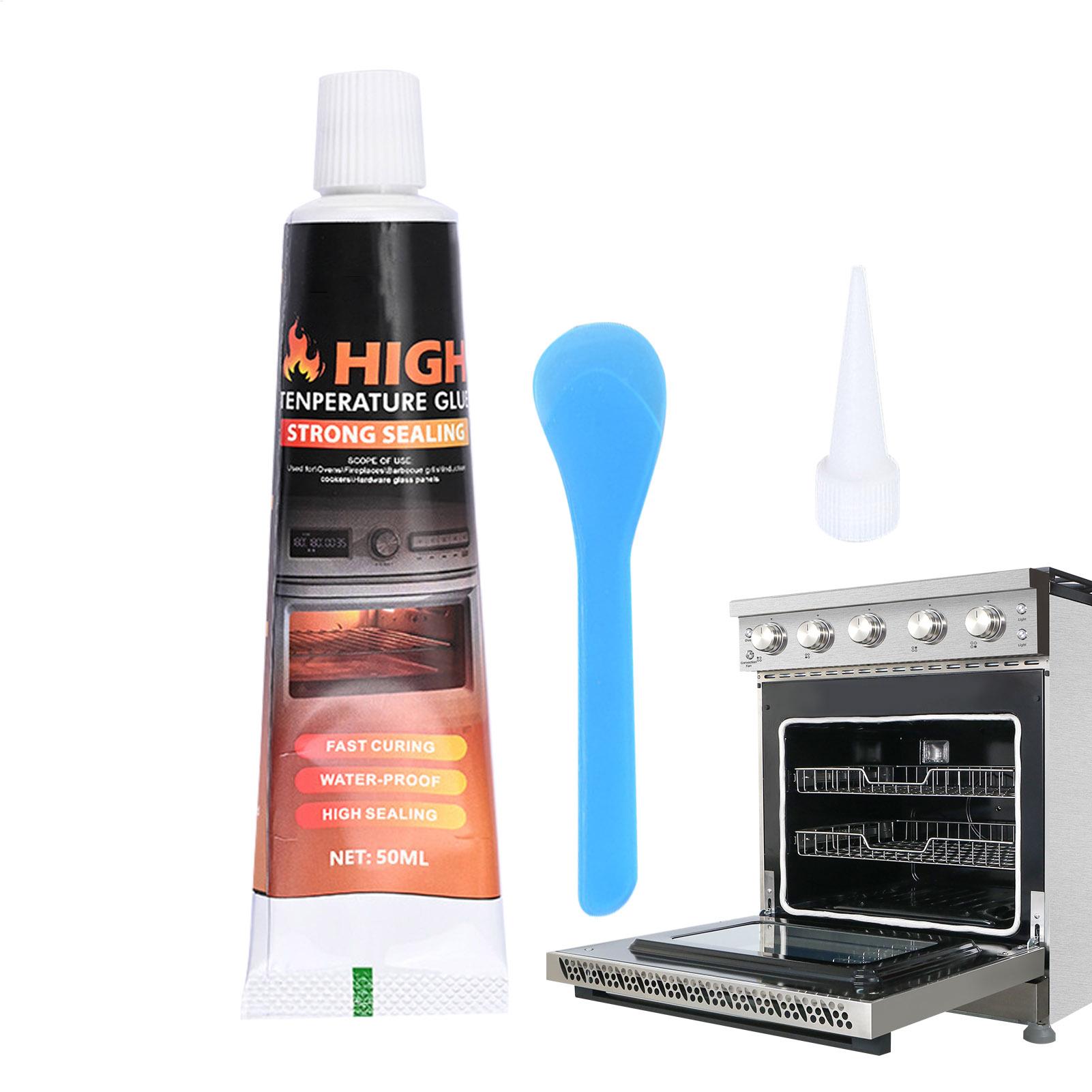 Kitchen Uncle - กาวทนความร้อน 50 มล. กาวซ่อมแซมอุณหภูมิสูงสำหรับแผงเตาอบ กาวสำหรับเฟอร์นิเจอร์ เตาผิงกลางแจ้ง