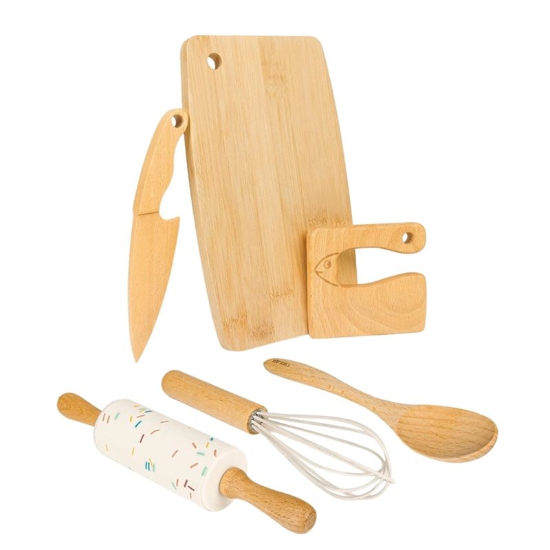 ชุดมีดไม้สำหรับเด็กและชุดอุปกร - Kitchen Kids Baking Set บทวิจารณ์และราคา