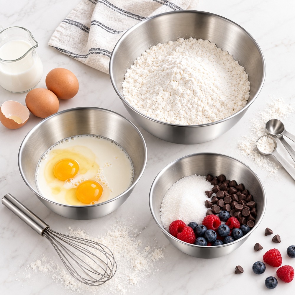 ชุดชามผสมสแตนเลส 3 ชิ้น หนาพิเ - Baking Kitchen Set บทวิจารณ์และราคา